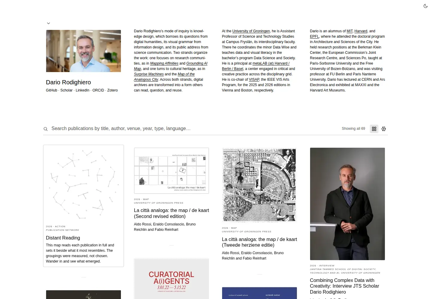 Captured homepage of dariorodighiero.com in the current scan