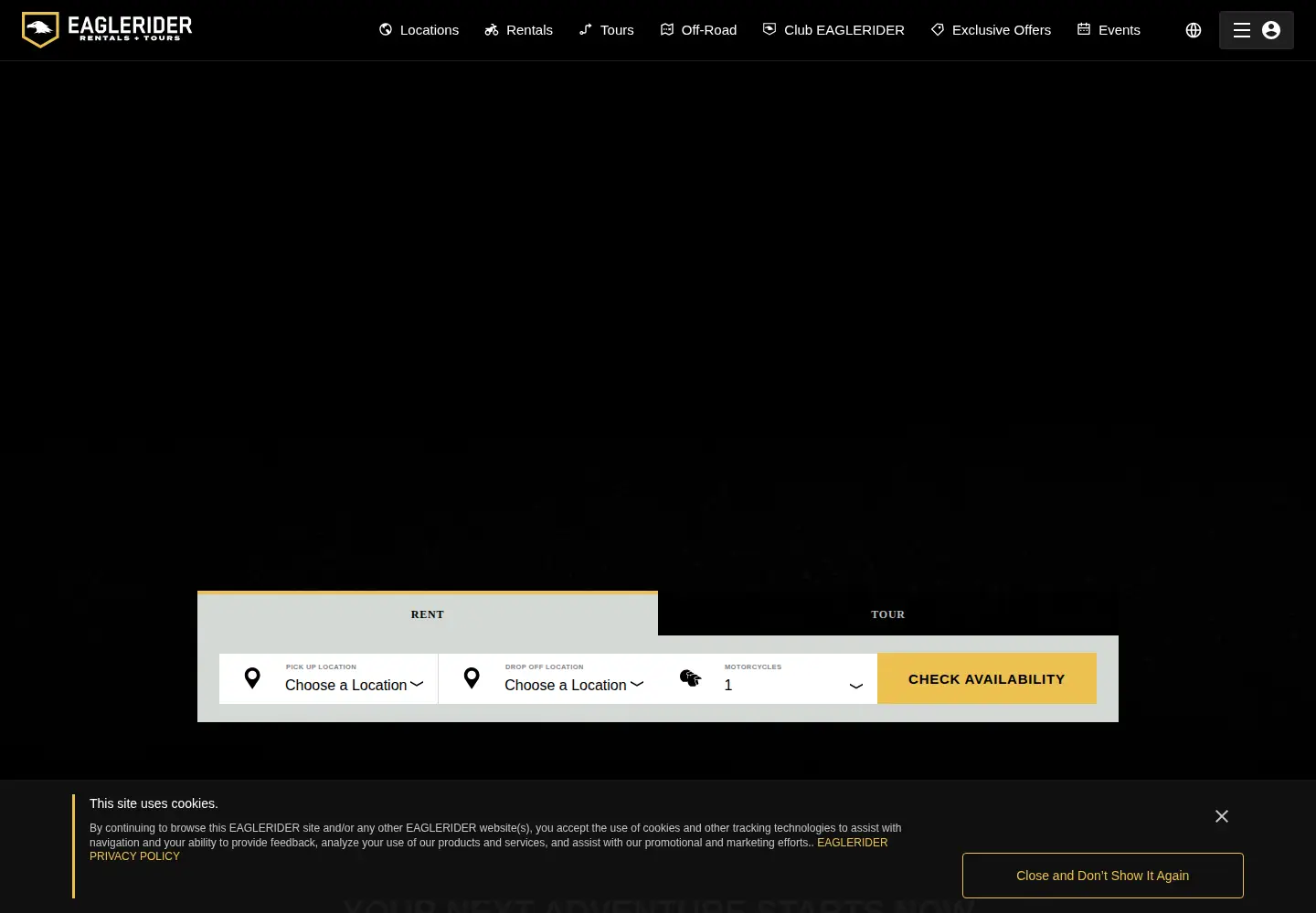 Screenshot of eaglerider.com