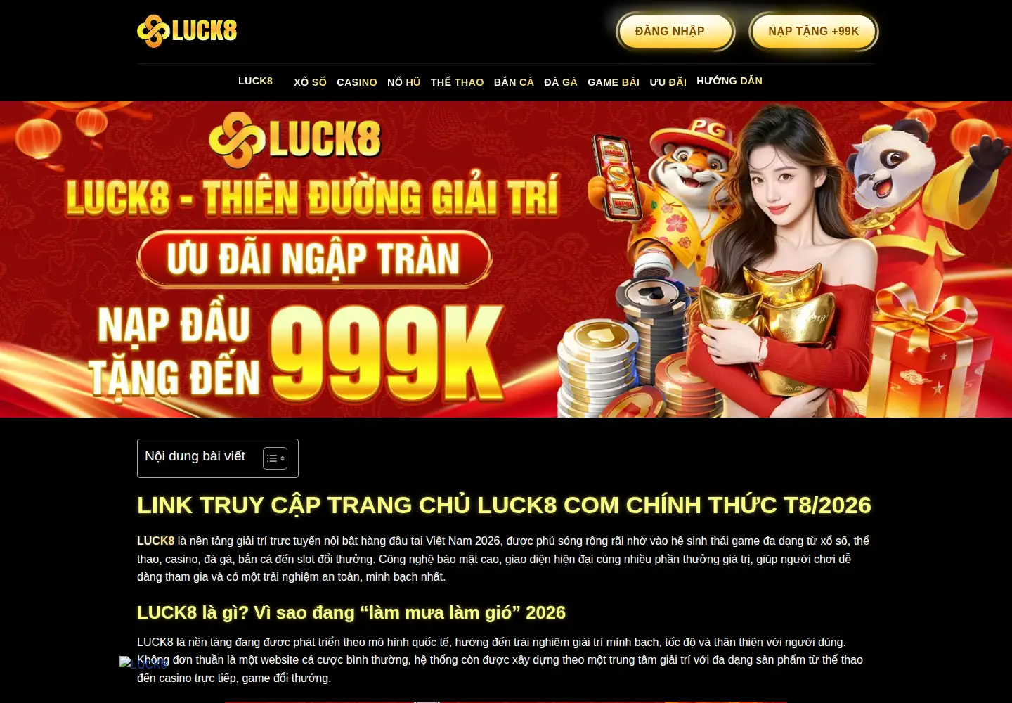 Screenshot of luck8.tours