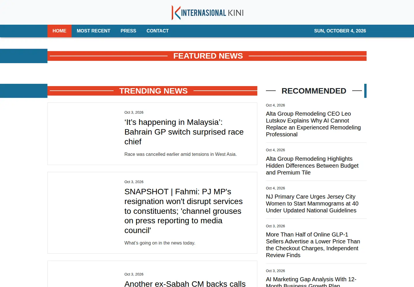 Captured homepage of internasionalkini.com in the current scan