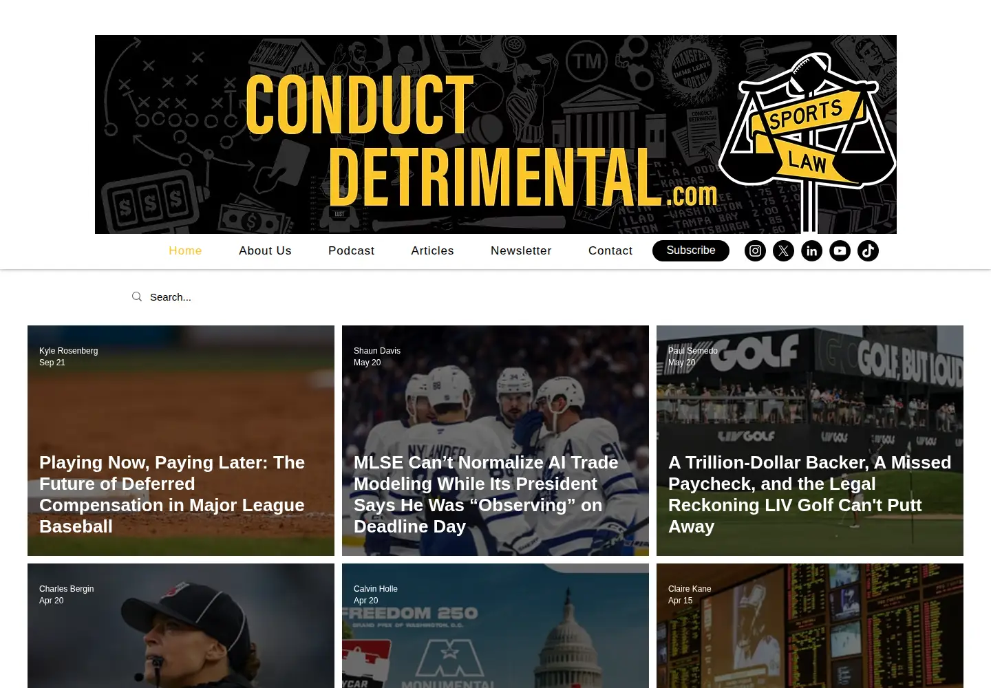 Captured homepage of conductdetrimental.com in the current scan