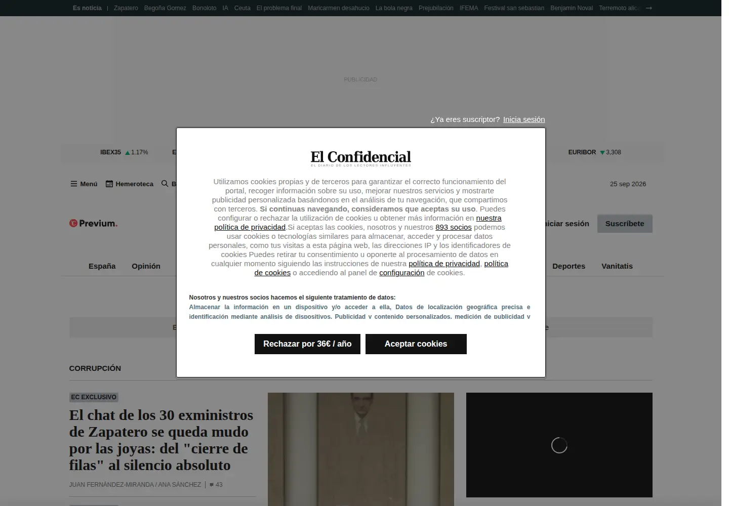 Screenshot of elconfidencial.com