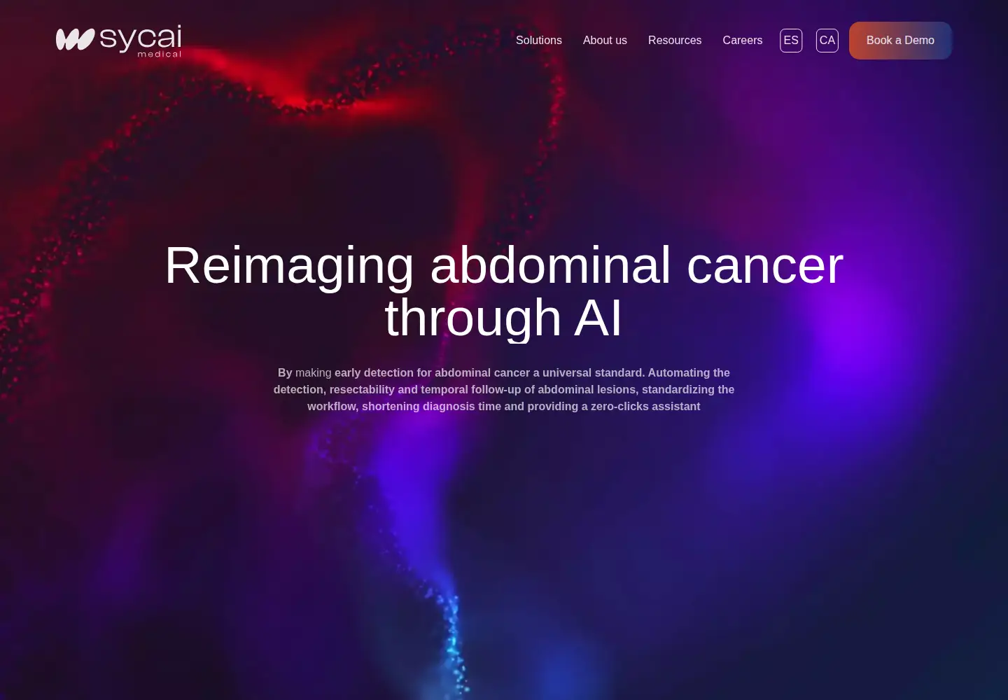 Captured homepage of sycaimedical.com in the current scan