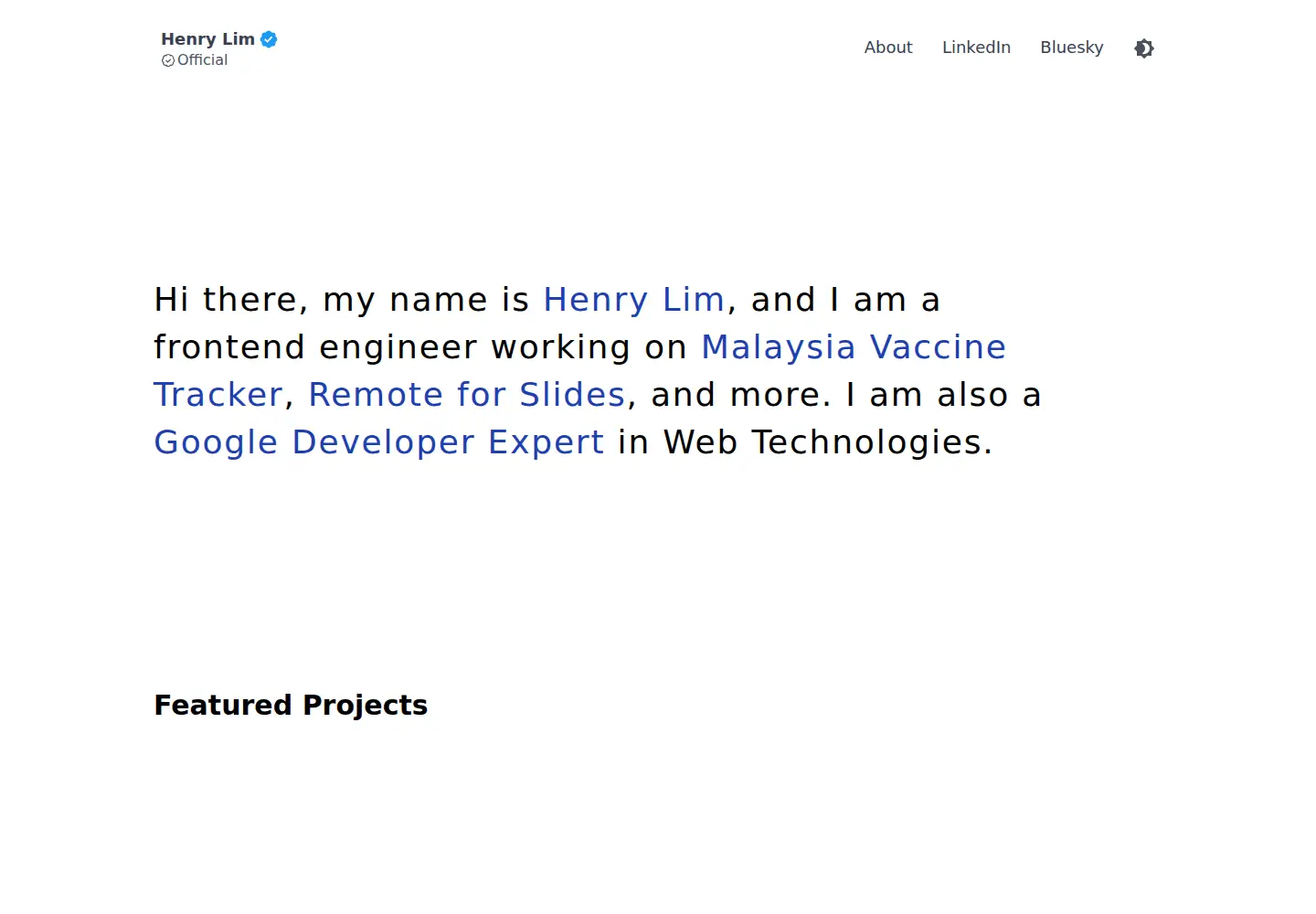 Screenshot of limhenry.xyz