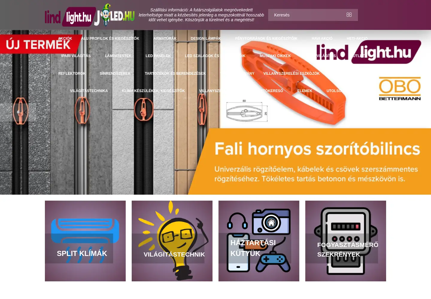Screenshot of lindlight.hu