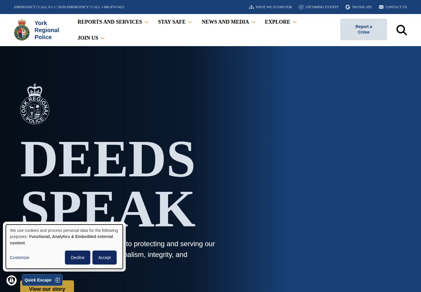 Screenshot of yrp.ca