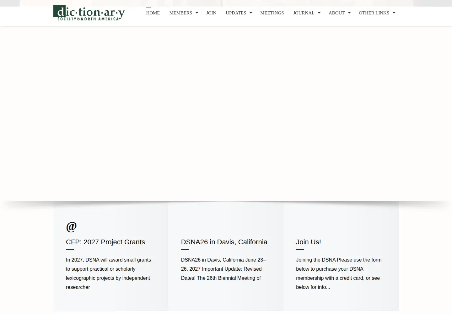 Screenshot of dictionarysociety.com
