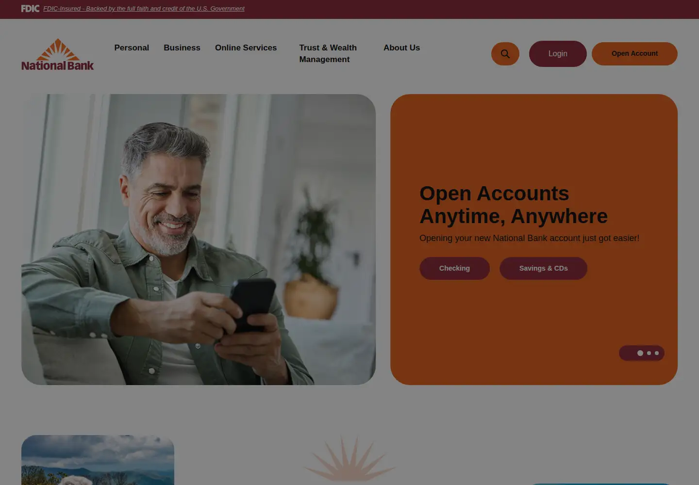 Captured homepage of nbbank.com in the current scan