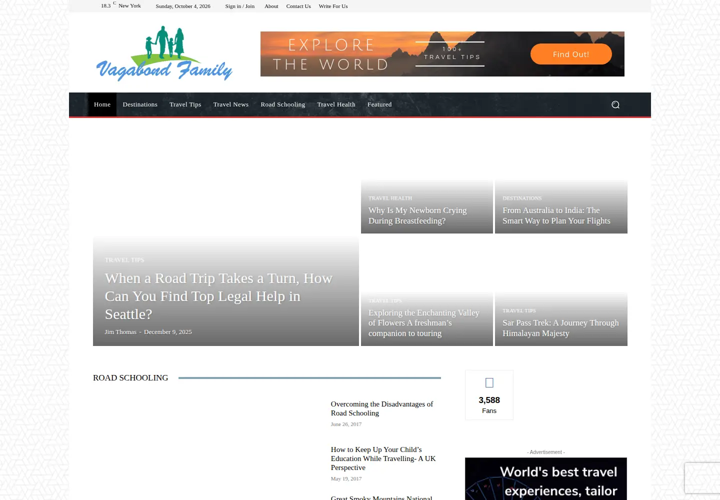 Screenshot of vagabondfamily.org