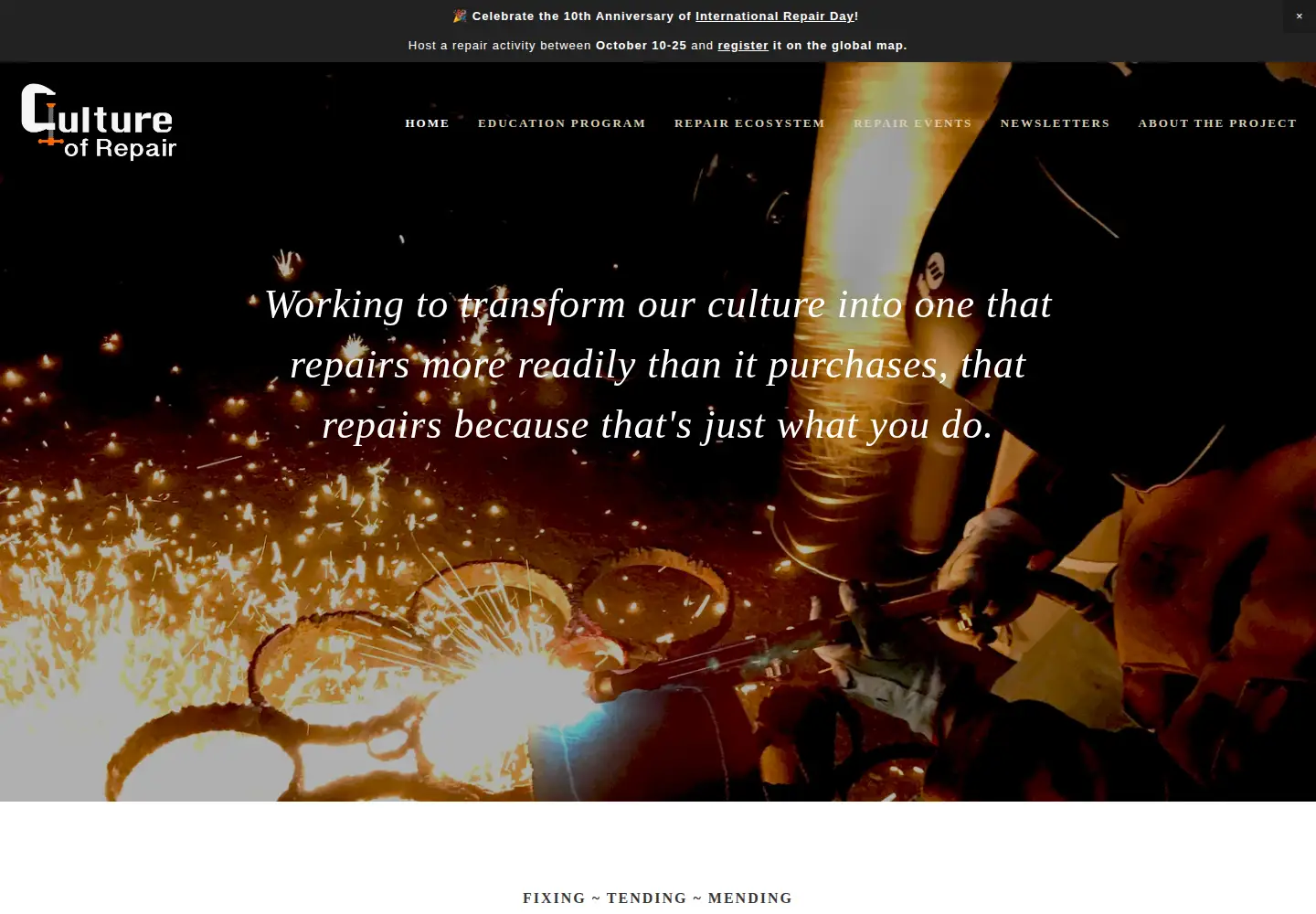 Screenshot of cultureofrepair.org