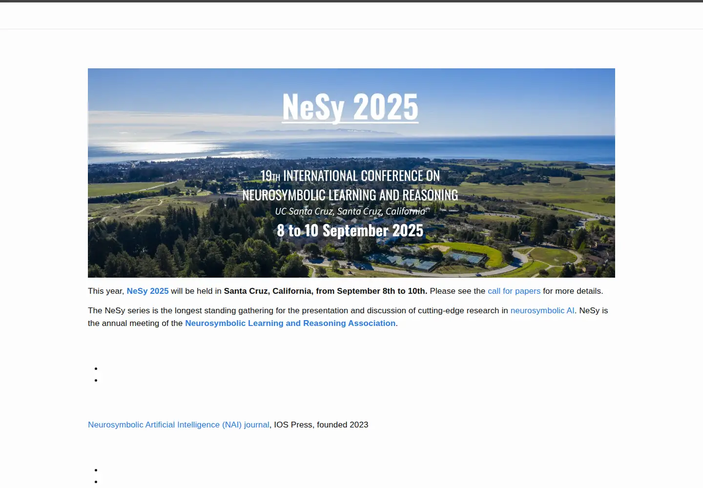 Screenshot of nesyconf.org