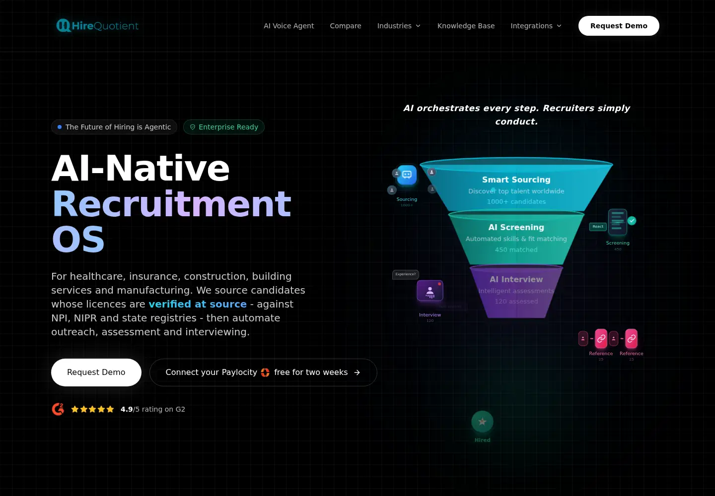 Captured homepage of hirequotient.com in the current scan