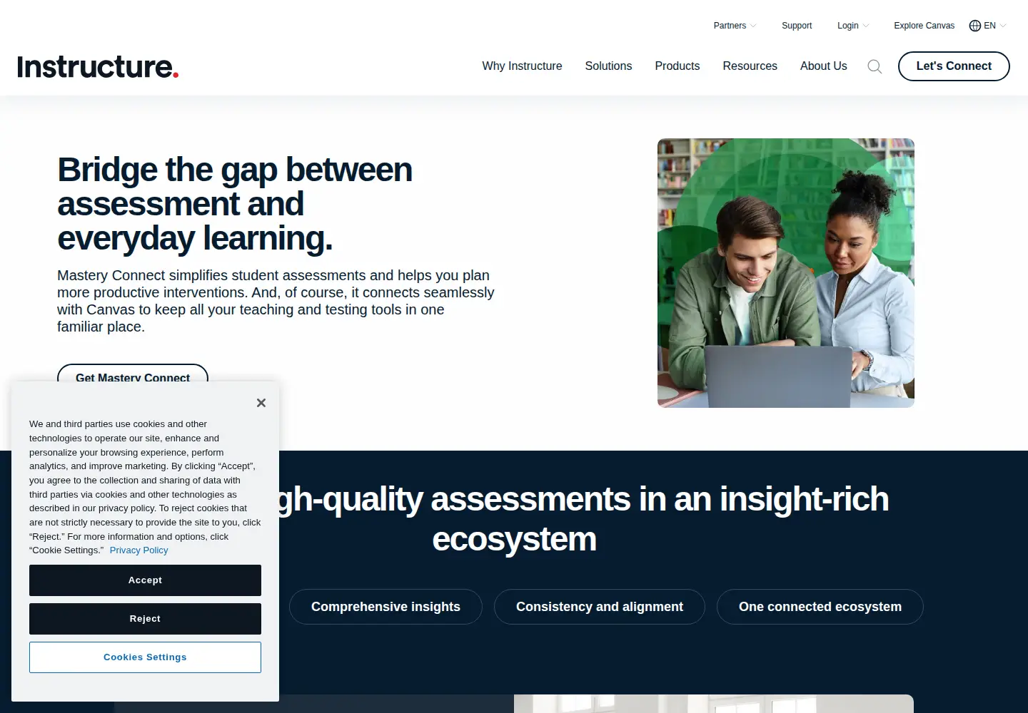 Captured homepage of masteryconnect.com in the current scan