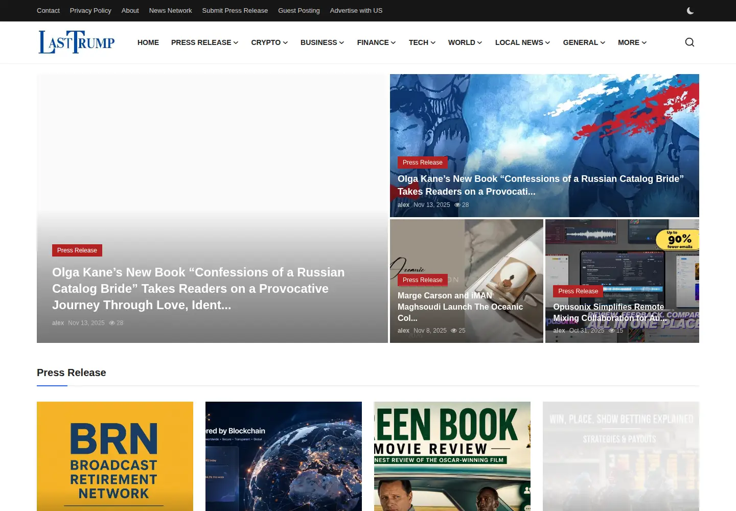 Screenshot of lasttrumpnews.com
