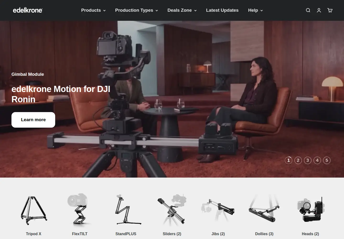 Captured homepage of edelkrone.com in the current scan