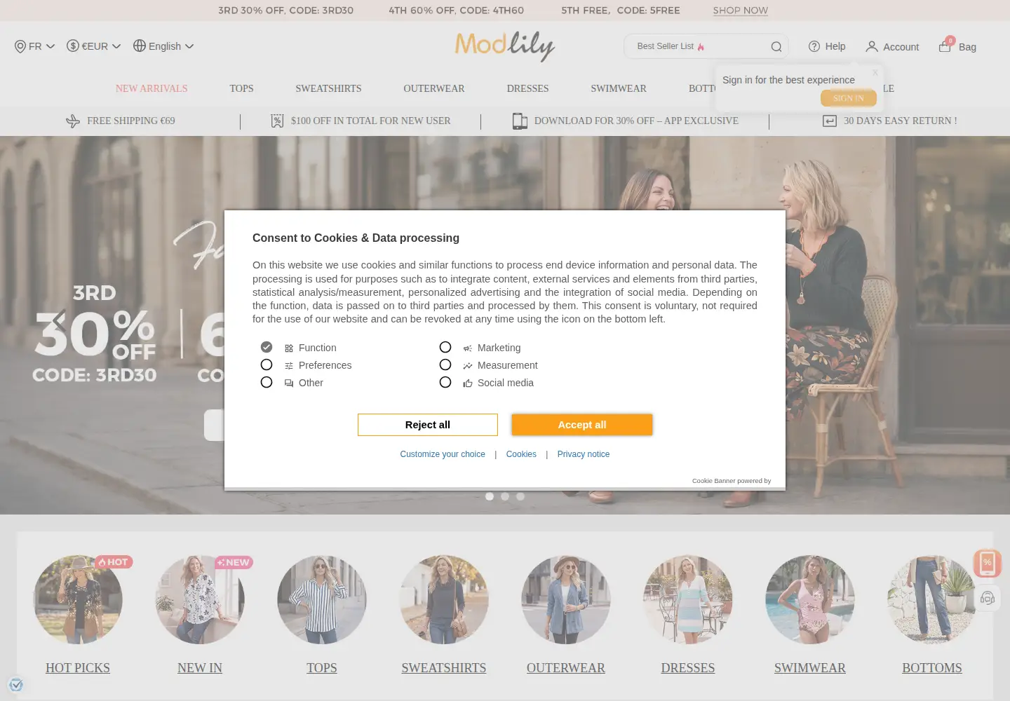 Screenshot of modlily.com