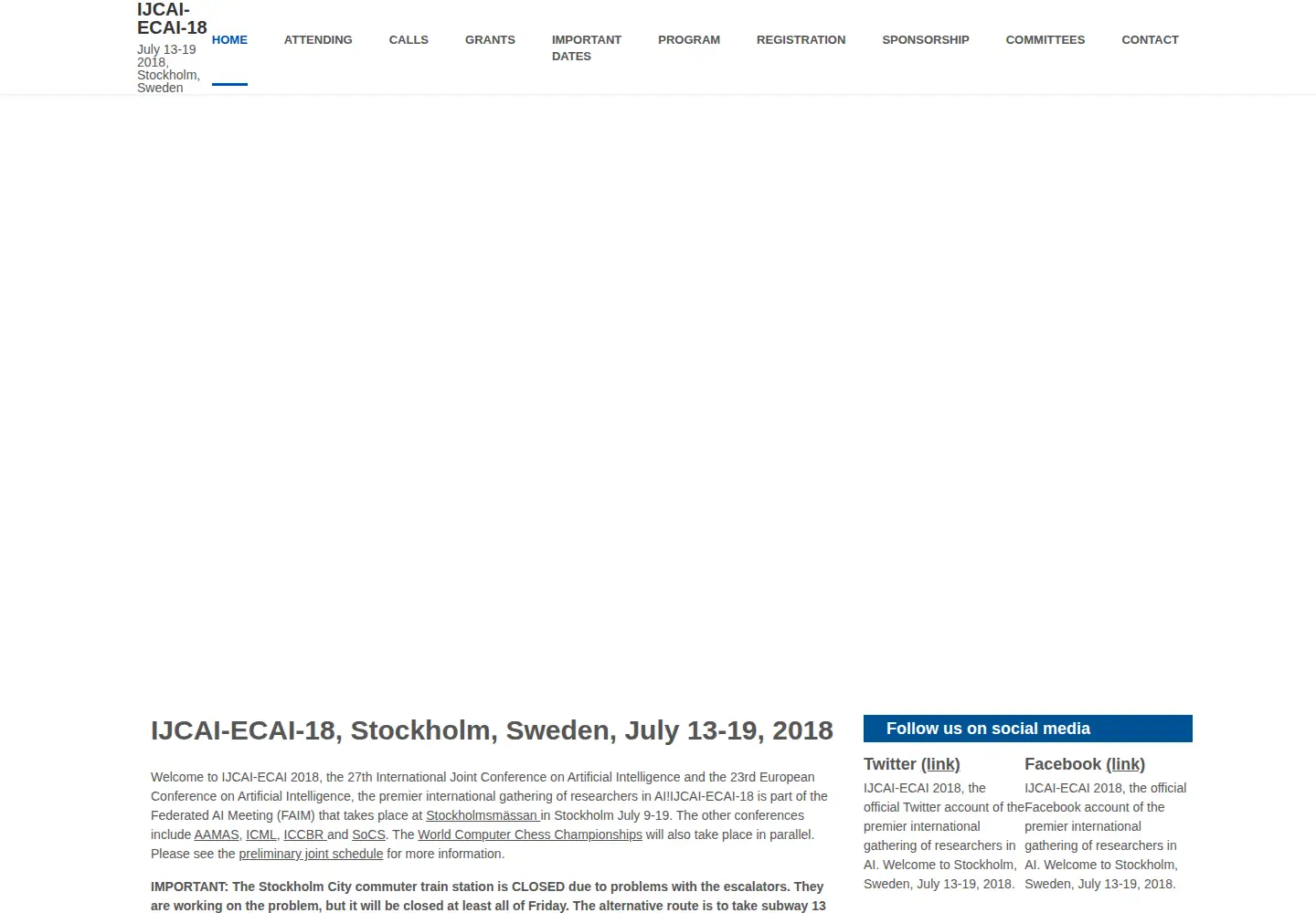 Screenshot of ijcai-18.org