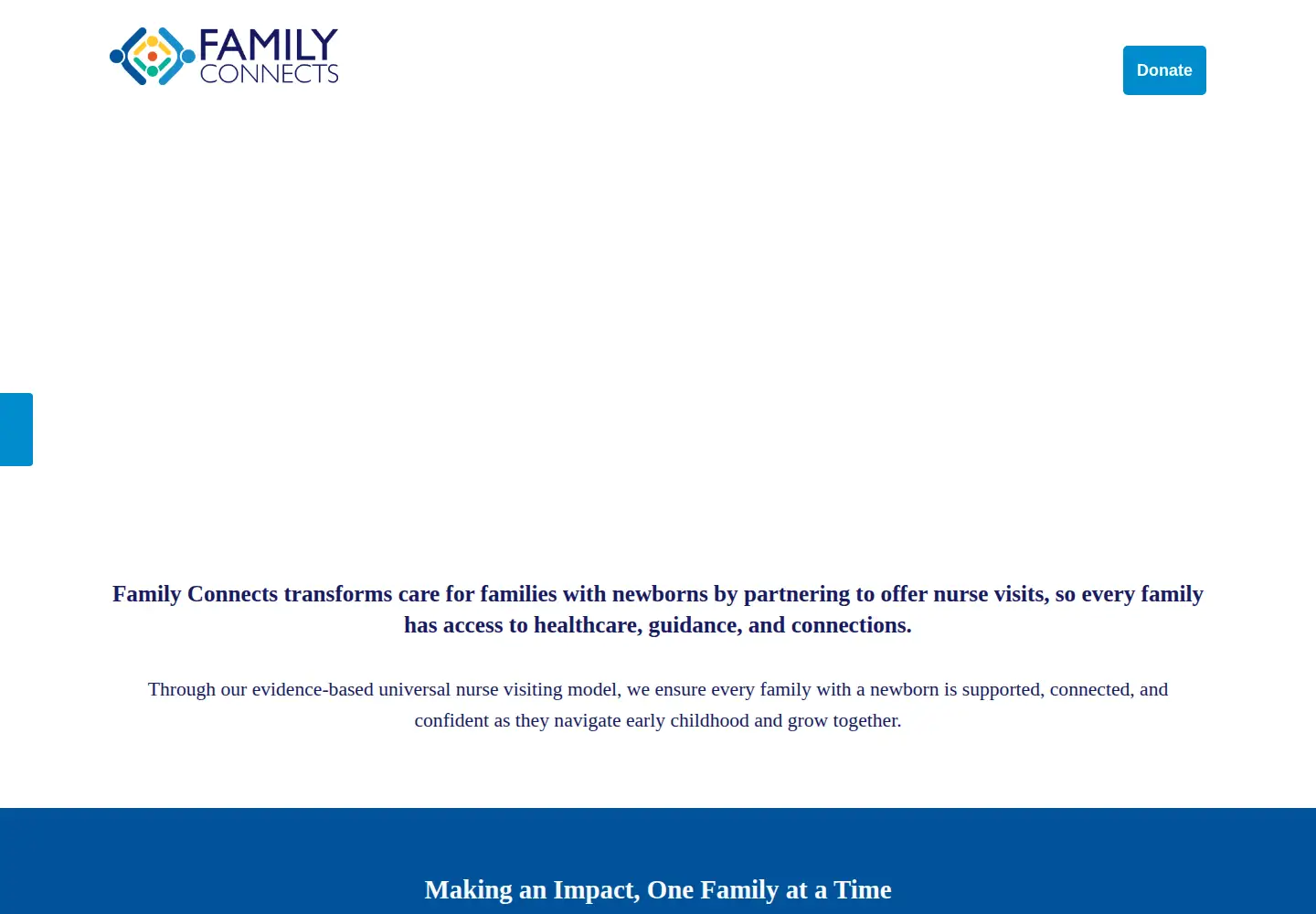 Captured homepage of familyconnects.org in the current scan
