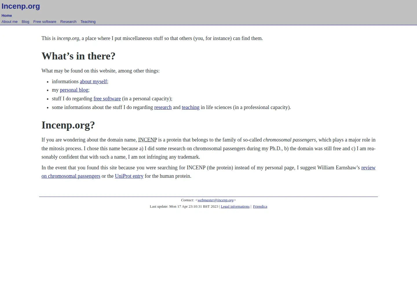 Screenshot of incenp.org