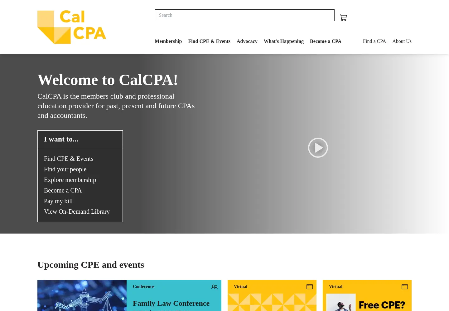 Captured homepage of calcpa.org in the current scan