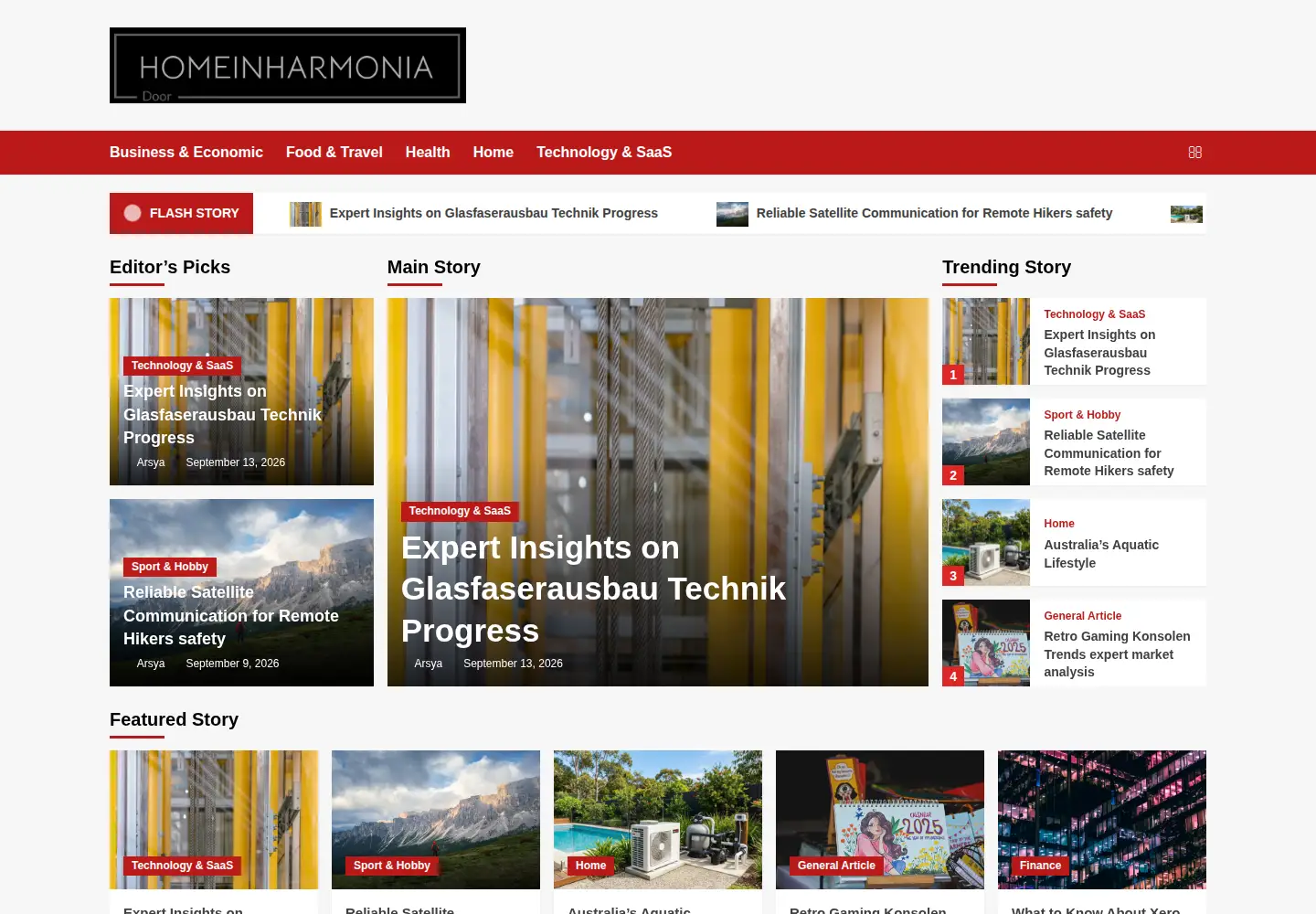 Captured homepage of homeinharmonia.com in the current scan
