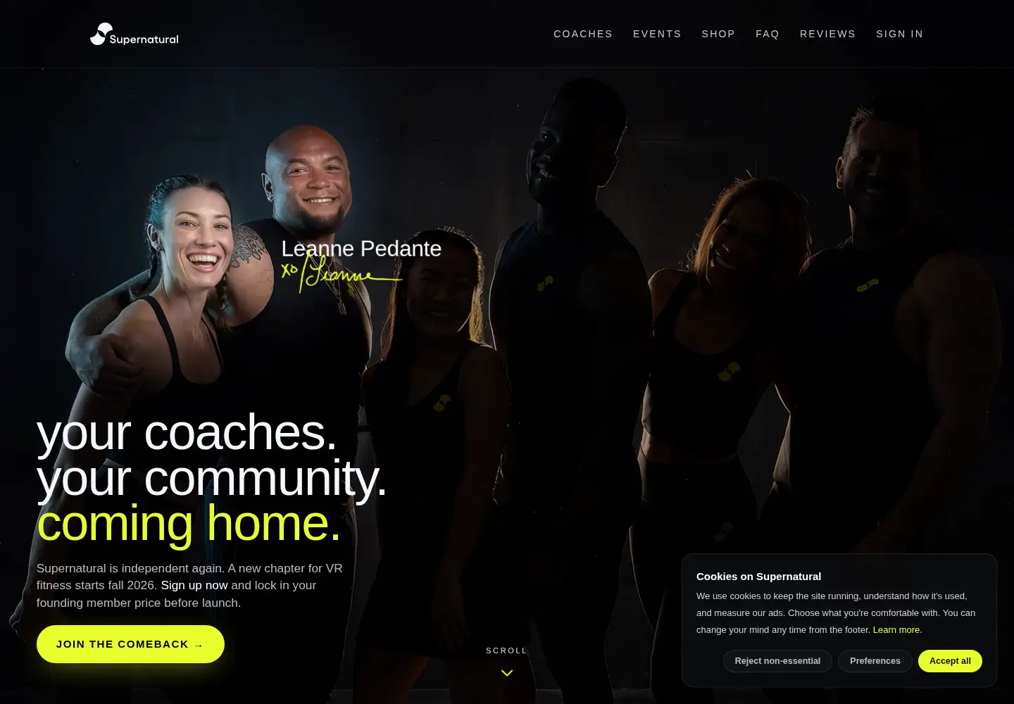 Screenshot of getsupernatural.com