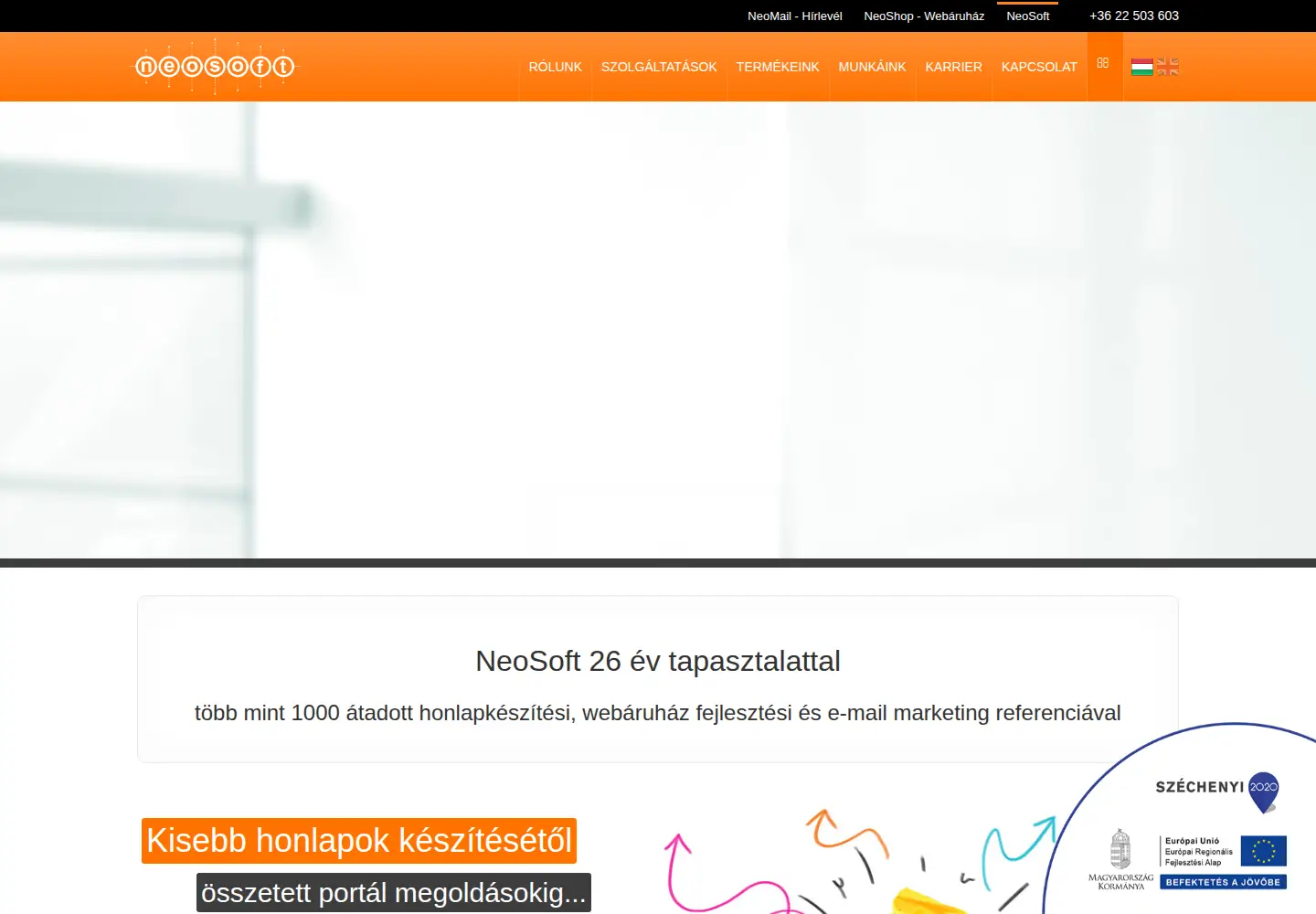 Captured homepage of neosoft.hu in the current scan
