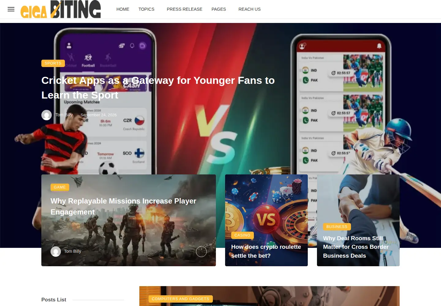 Captured homepage of gigabiting.com in the current scan