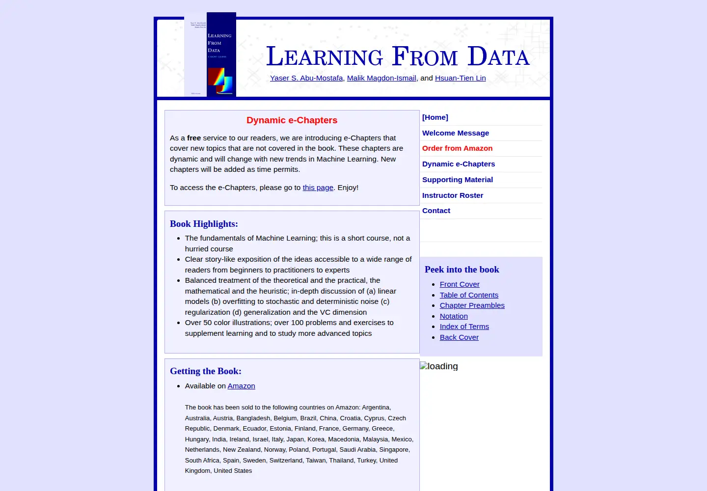 Screenshot of amlbook.com