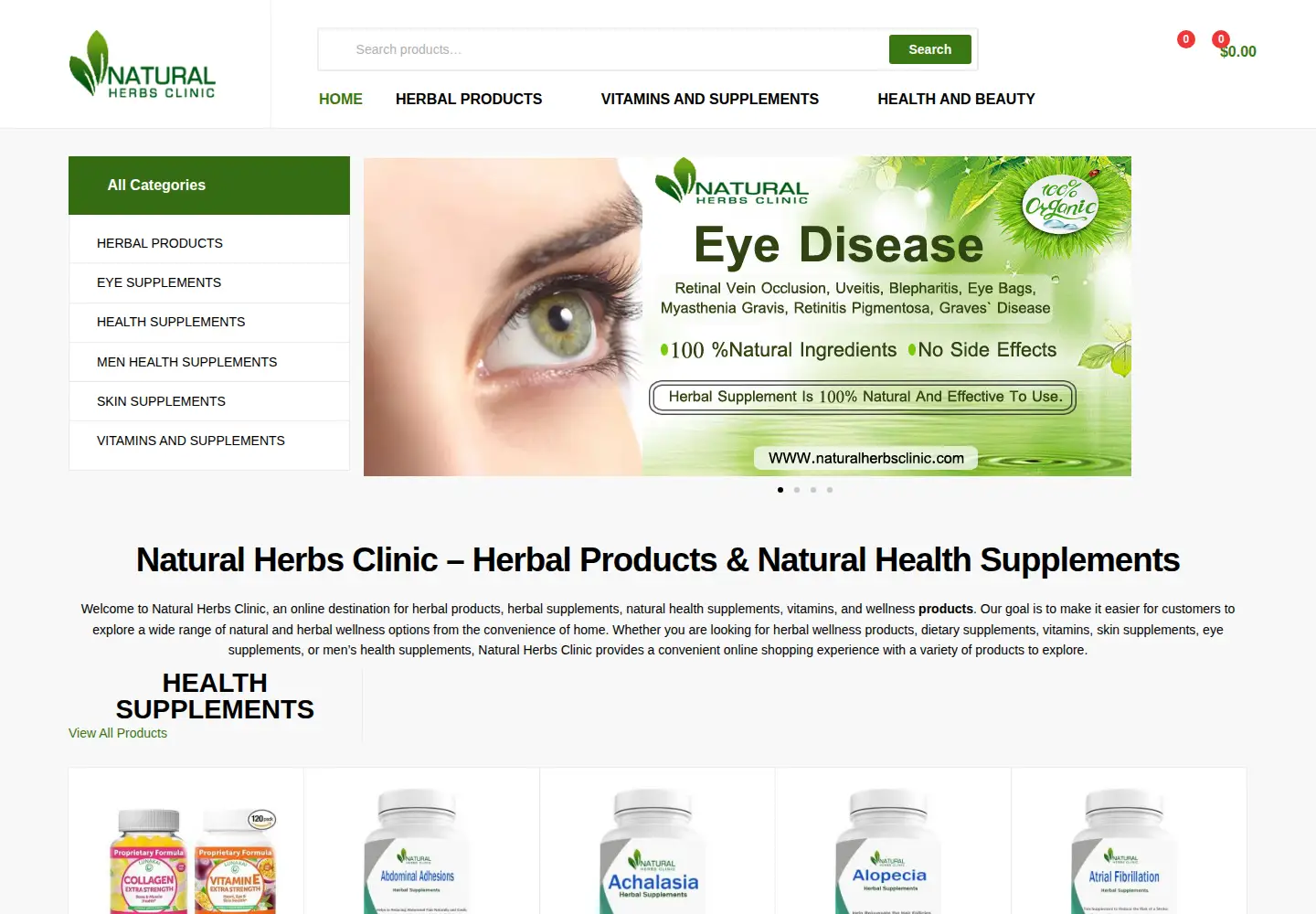 Screenshot of naturalherbsclinic.com