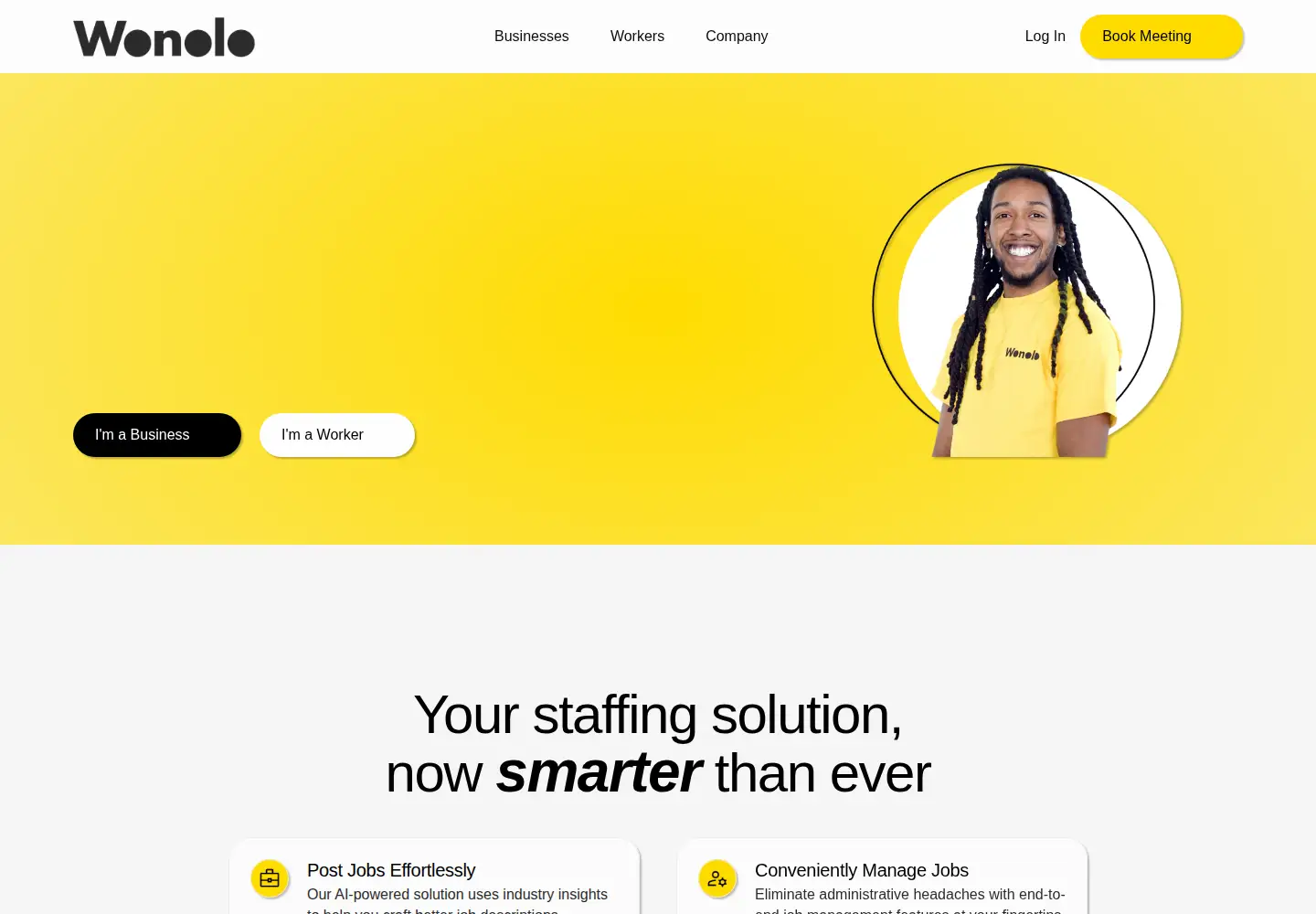 Captured homepage of wonolo.com in the current scan