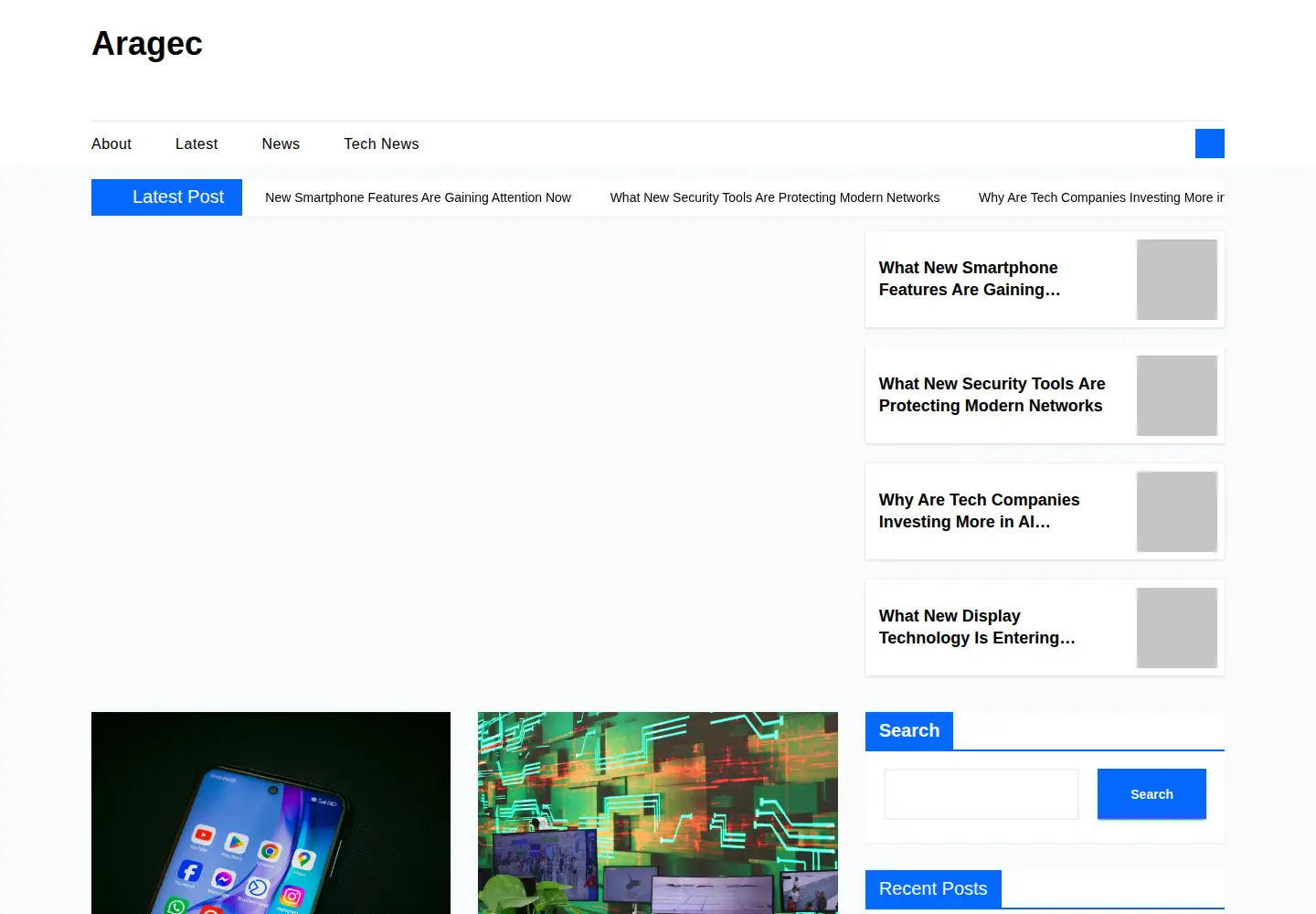 Captured homepage of aragec.com in the current scan