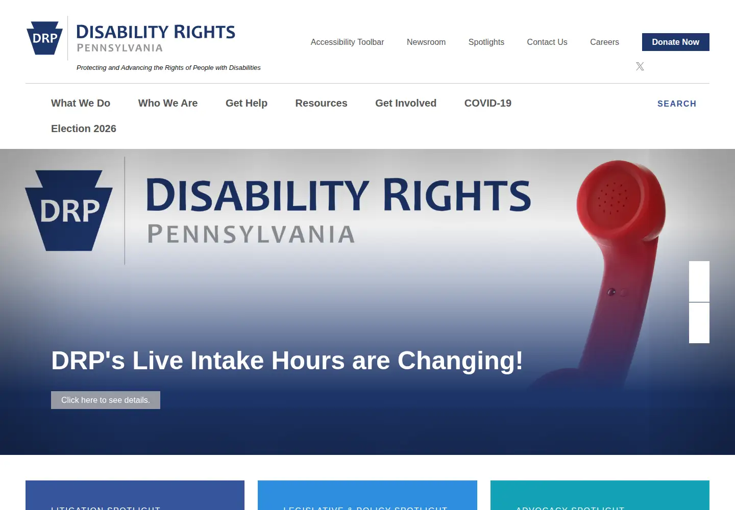 Screenshot of disabilityrightspa.org