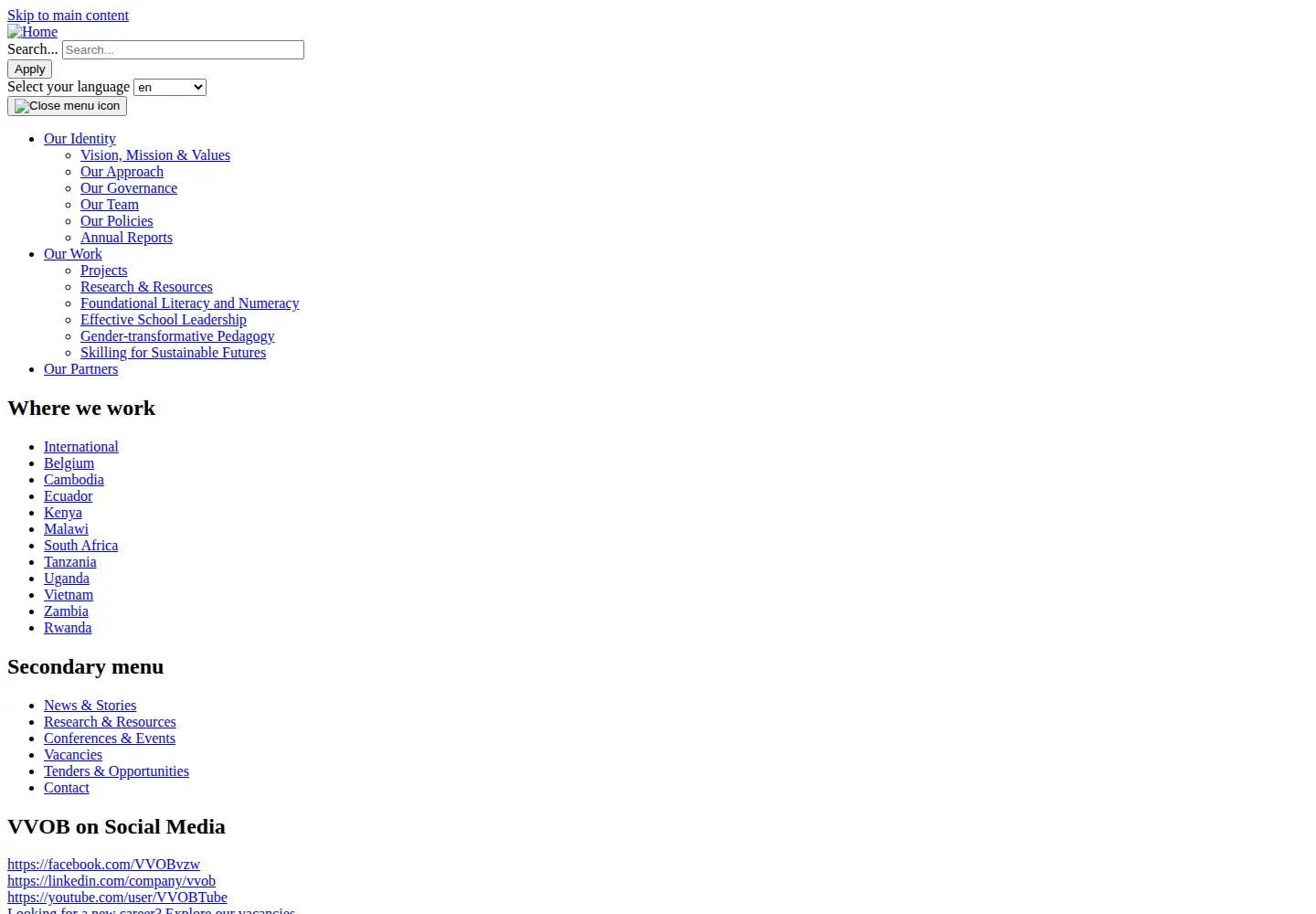 Screenshot of vvob.org