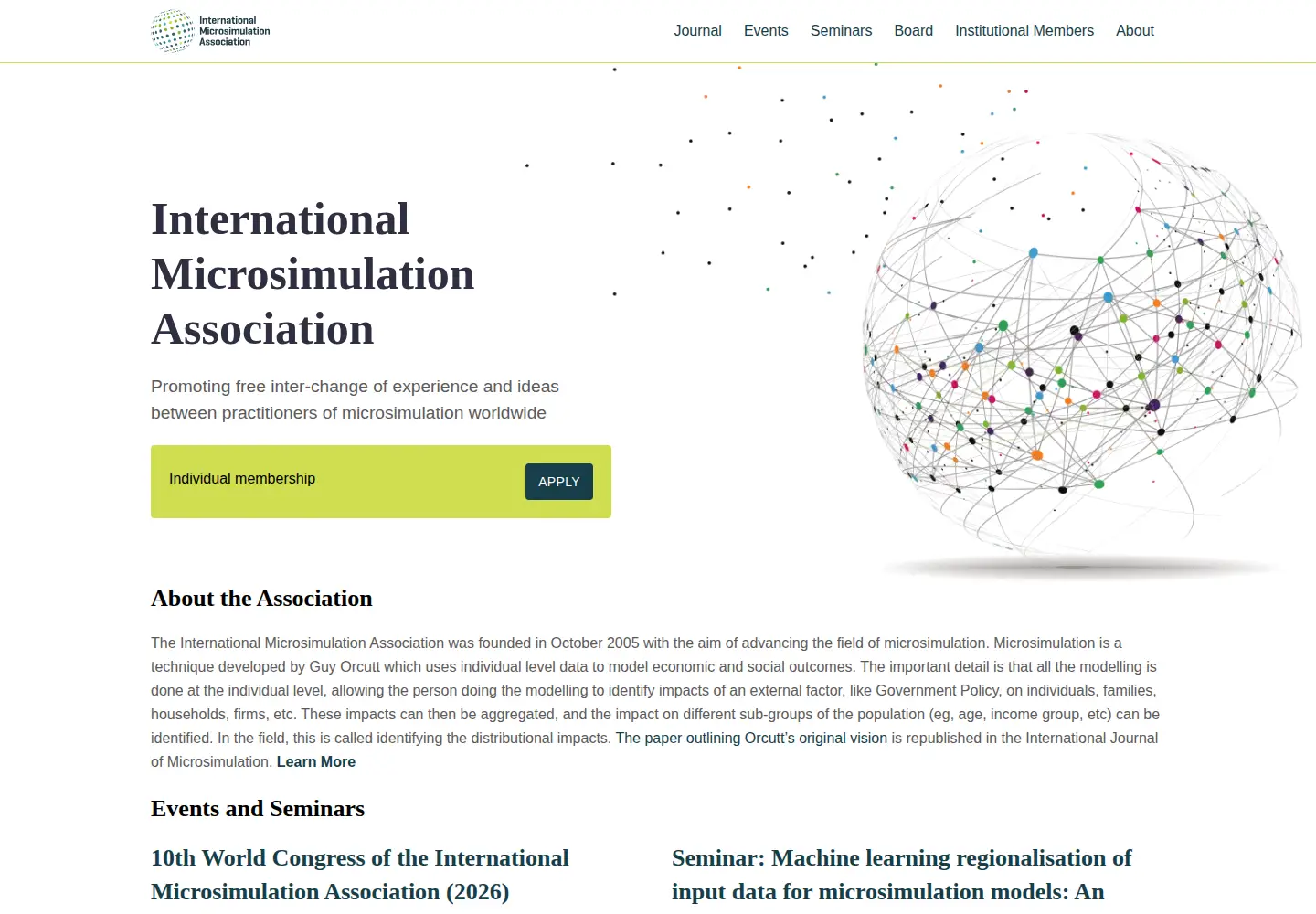 Captured homepage of microsimulation.org in the current scan