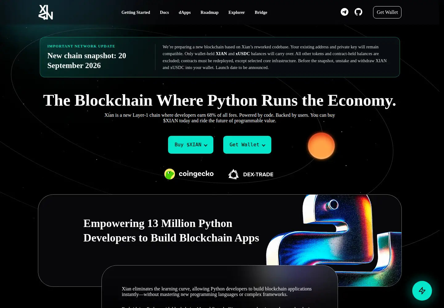 Screenshot of xian.org