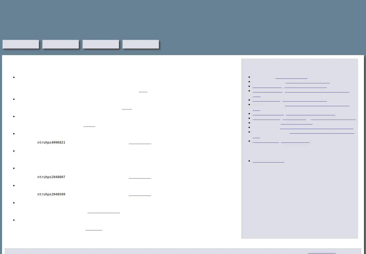 Captured homepage of ntru.org in the current scan