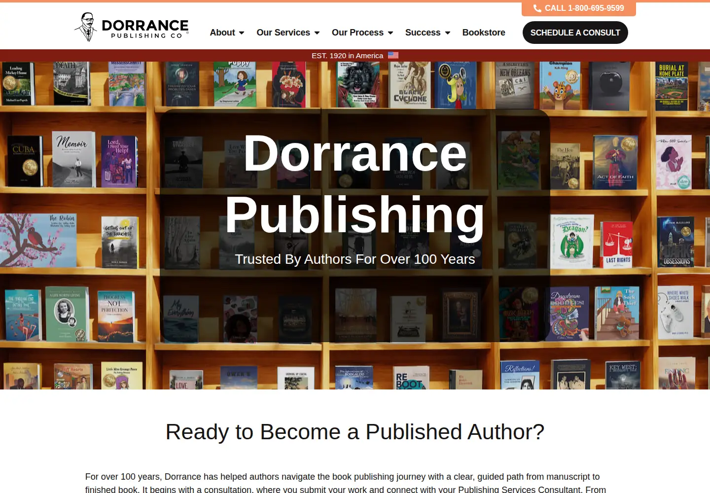 Screenshot of dorrancepublishing.com
