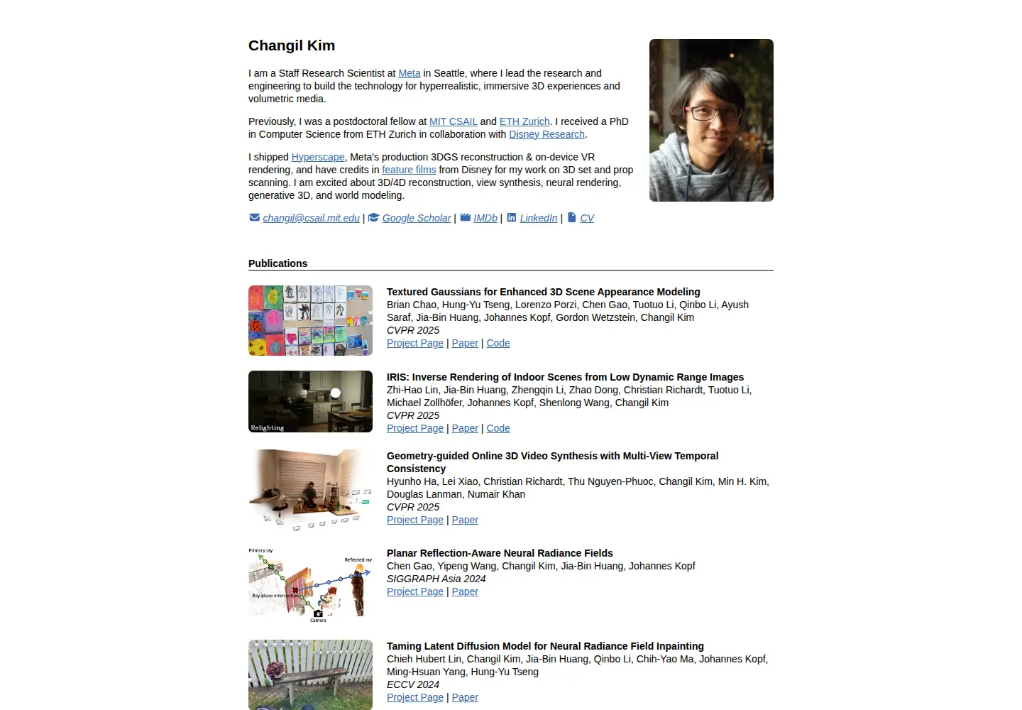 Screenshot of changilkim.com