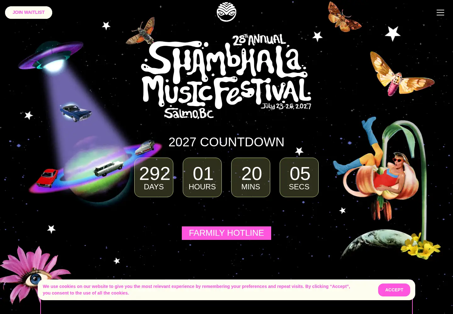 Screenshot of shambhalamusicfestival.com