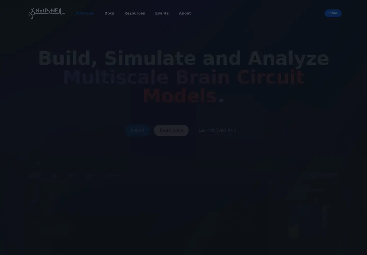 Screenshot of netpyne.org
