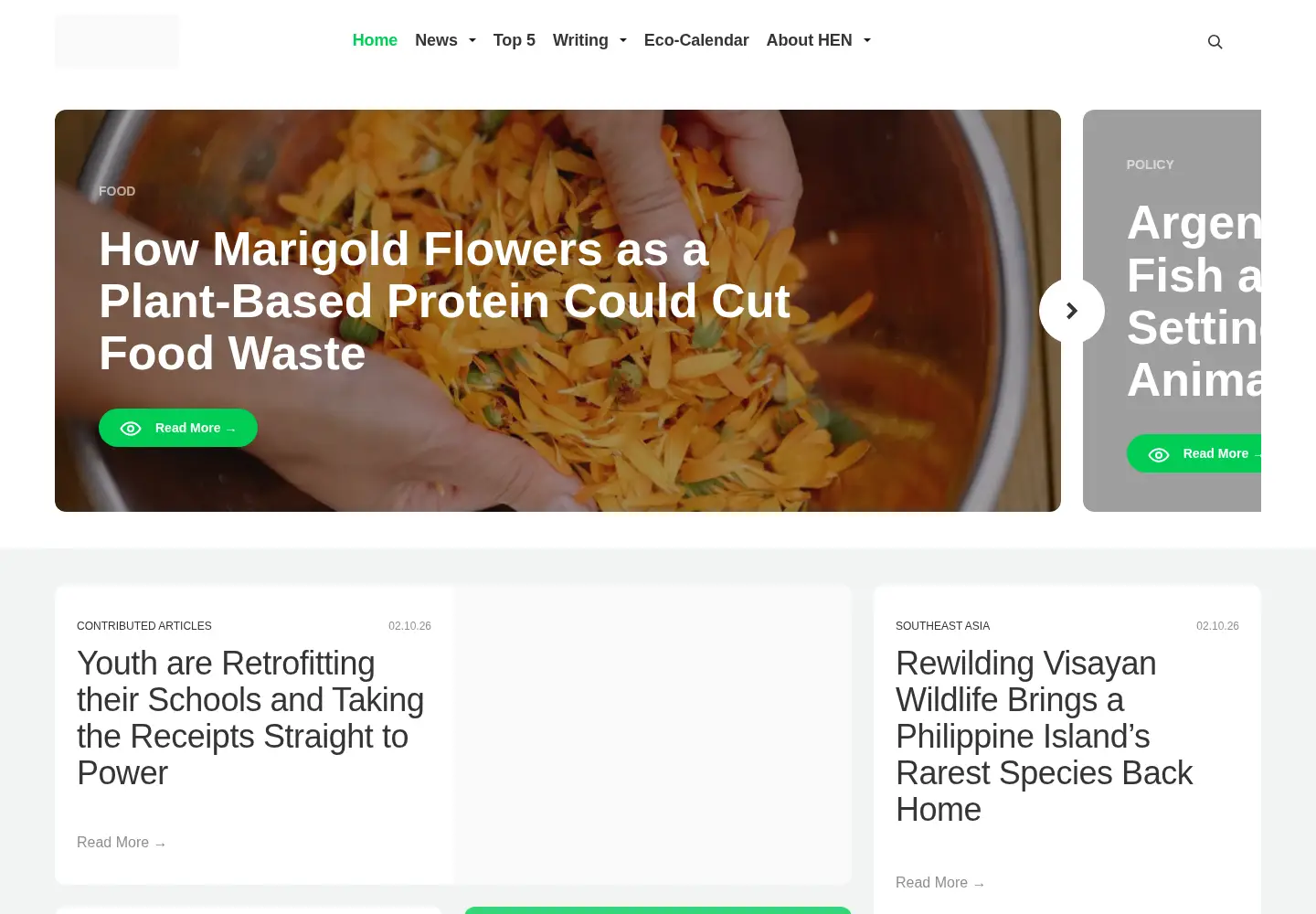 Screenshot of happyeconews.com