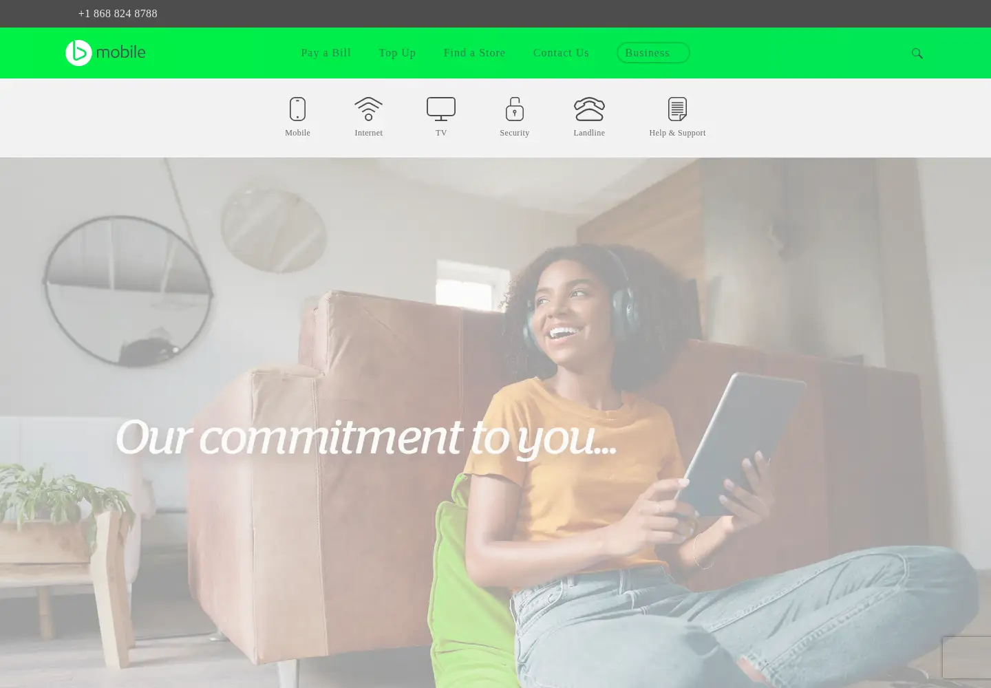 Screenshot of bmobile.co.tt