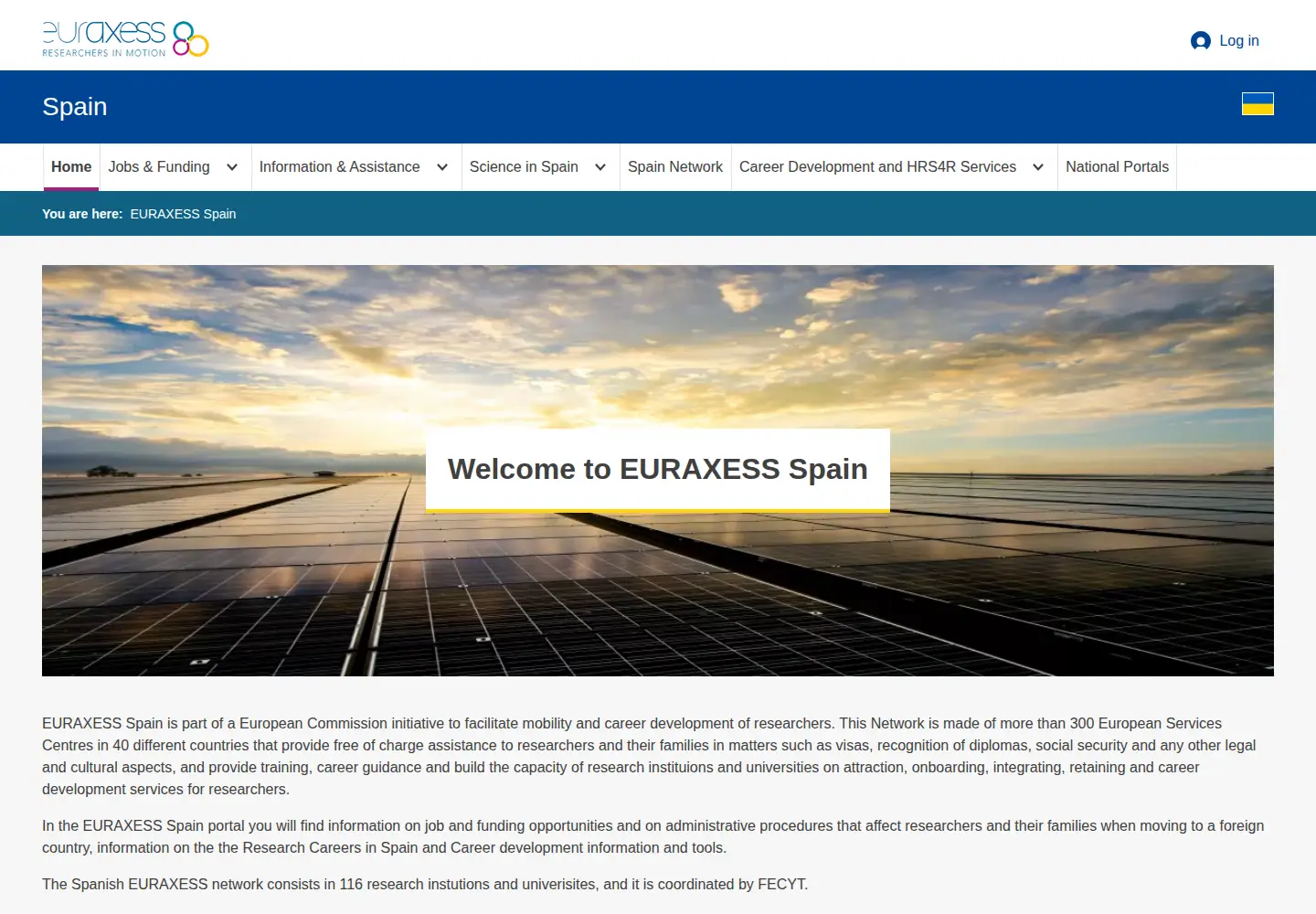 Screenshot of euraxess.es