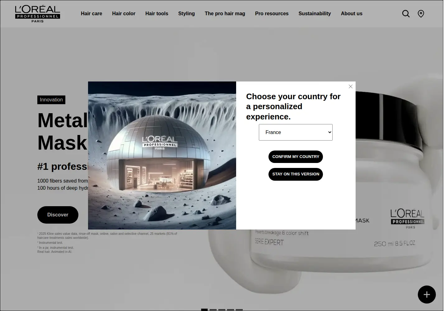 Screenshot of lorealprofessionnel.com