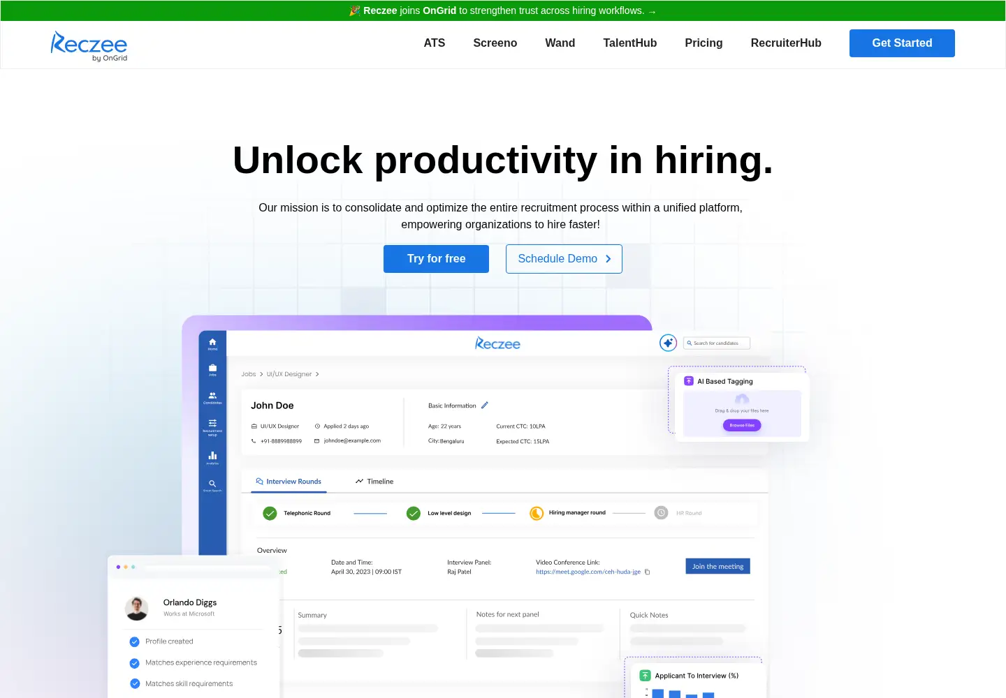 Screenshot of reczee.com