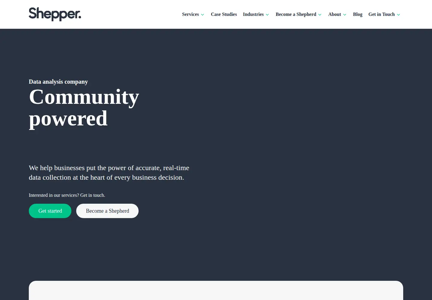 Captured homepage of shepper.com in the current scan