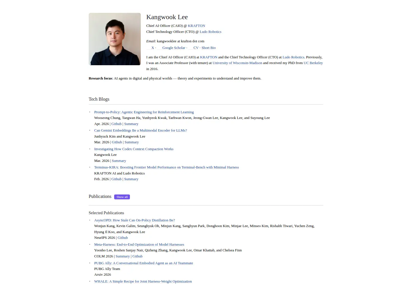 Captured homepage of kangwooklee.com in the current scan
