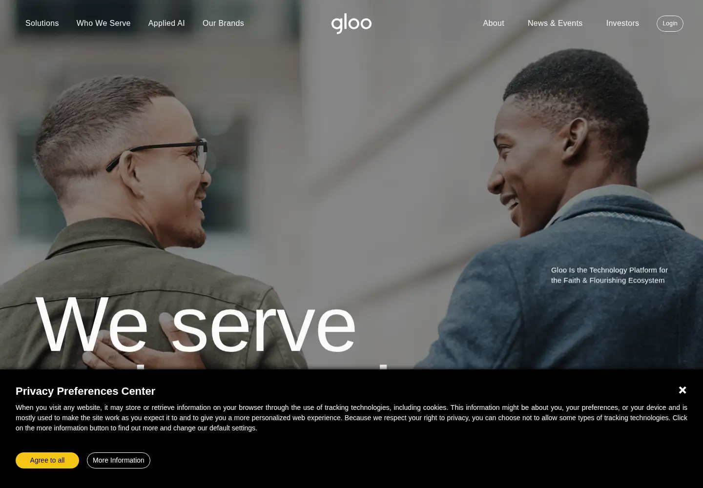 Captured homepage of gloo.com in the current scan
