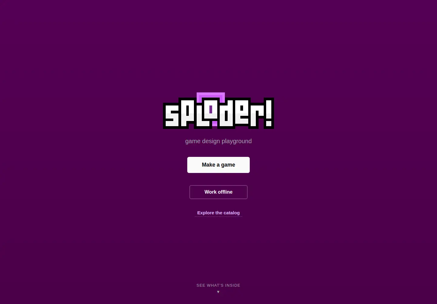 Captured homepage of sploder.com in the current scan